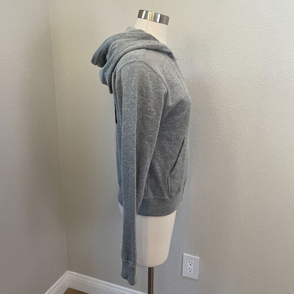 Stussy Womens Small Gray Zip Up Hoodie Sweatshirt Fleece Lined Jacket - Picture 10 of 11